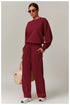 Women's 2-Piece Crewneck Top and Long Mid Rise Sports Pants Set